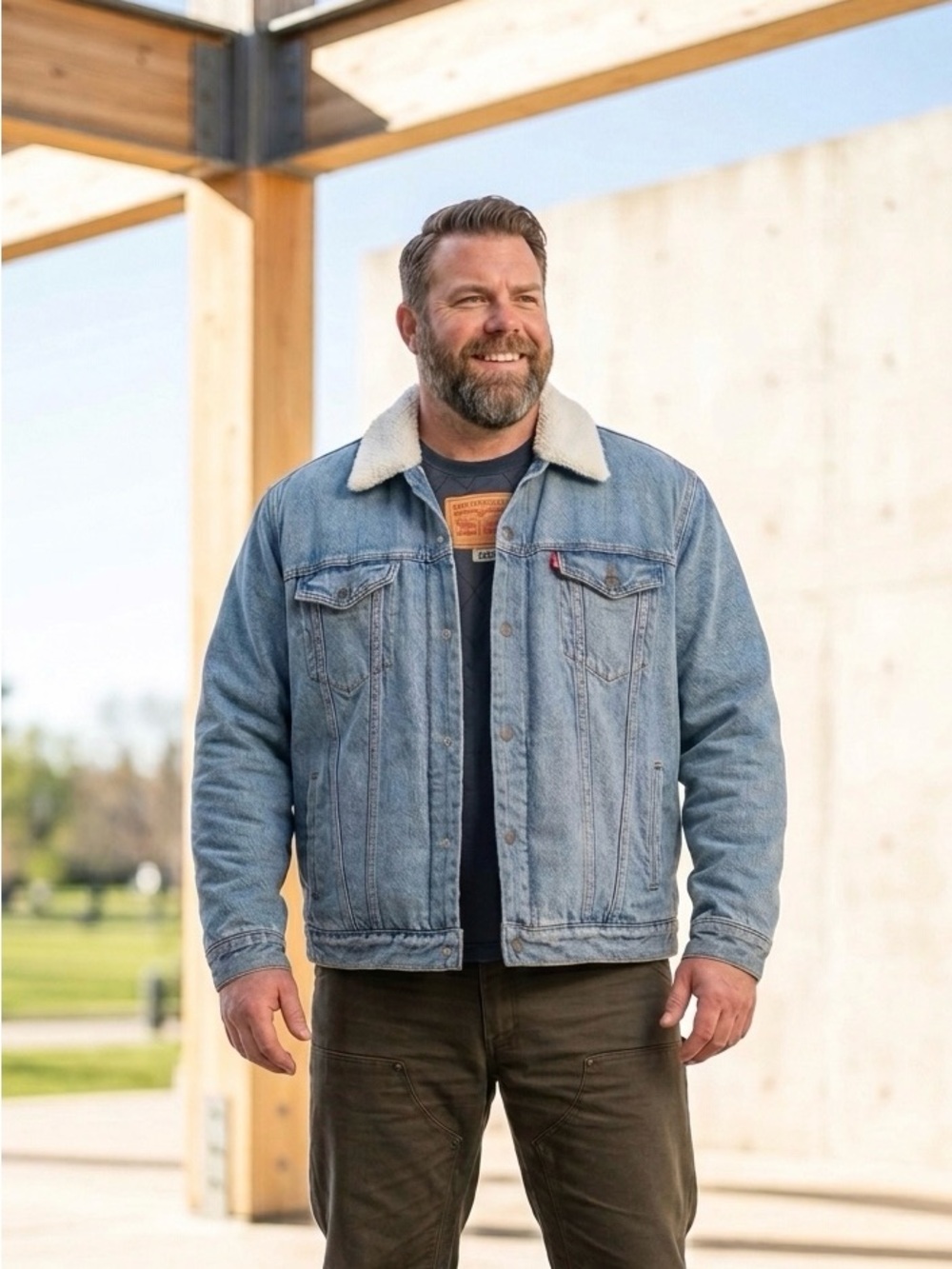 Levi Strauss & Co. Men’s Denim Trucker Jacket with Quilted Lining -Size 4X